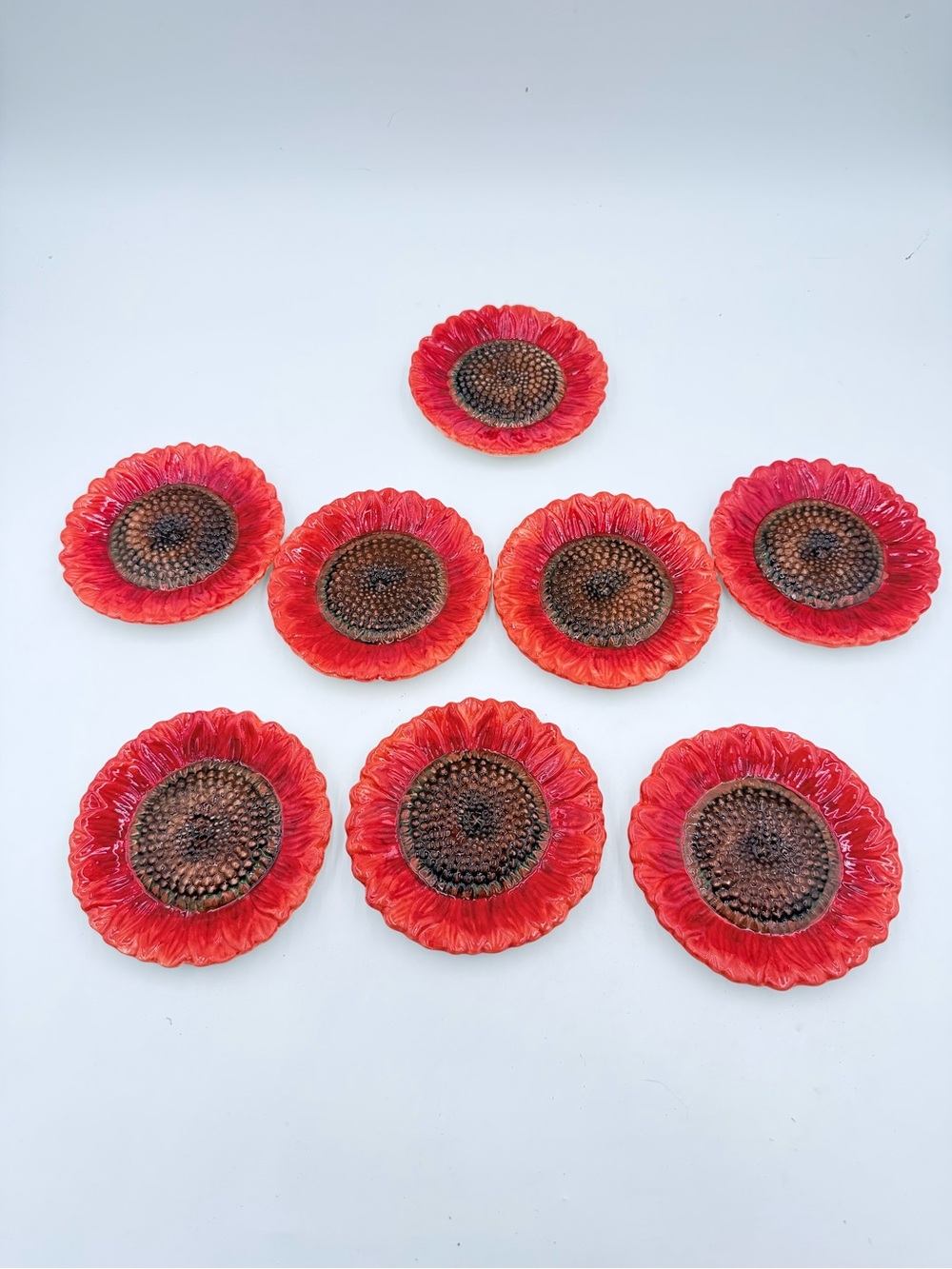 Maxcera Sunset Sunflower 5.25” Plates Set Of 8 EXCELLENT